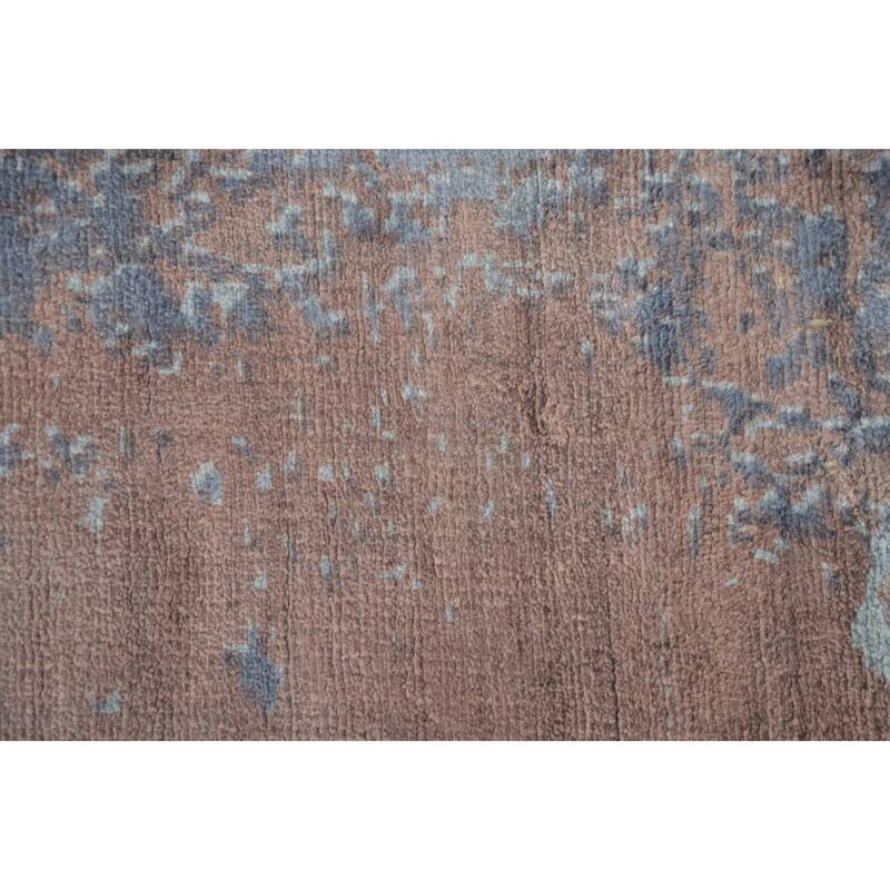 Hand Knotted Oriental Viscose Silk Carpet Modern Abstract Multi-Colored Abstract Area Rug - 10' 0'' X 6' 6''