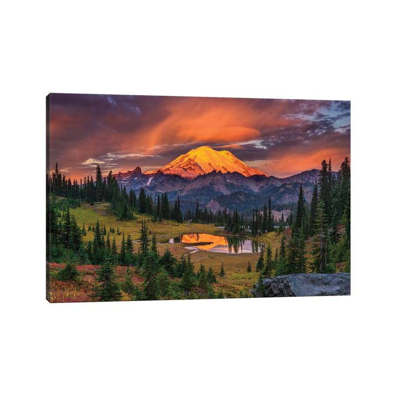 iCanvas "USA, Washington State, Mt. Rainier National Park at sunrise." by Jaynes Gallery Canvas Print