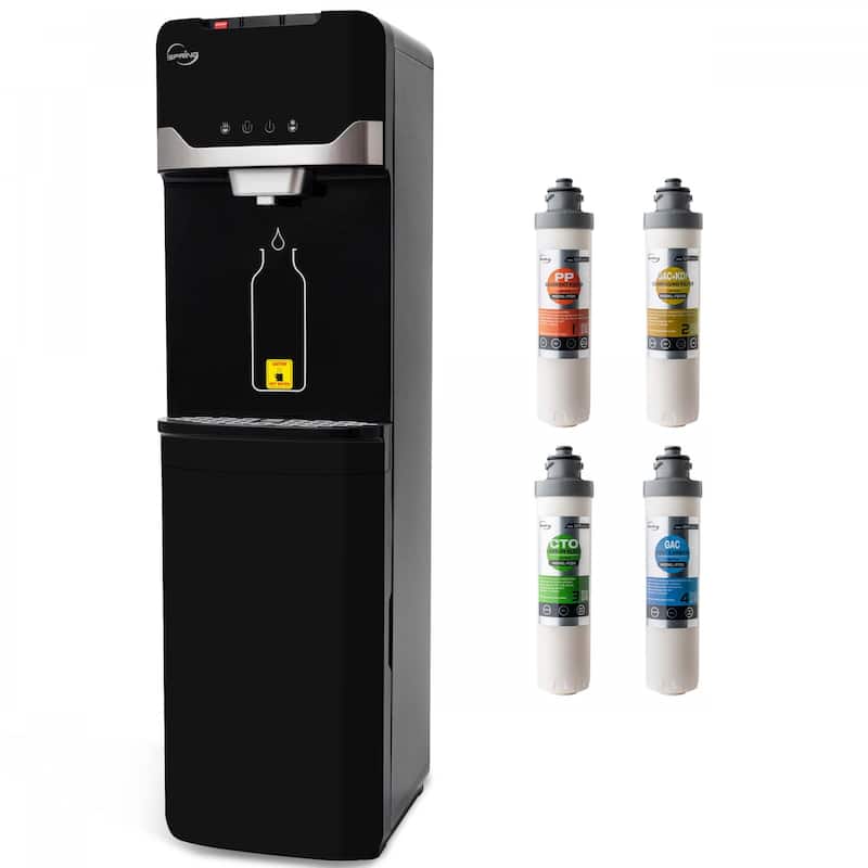 iSpring DS4B Self Cleaning Bottleless Water Dispenser, Hot, Cold, and Room Temperature Settings, Free-Standing Dispenser