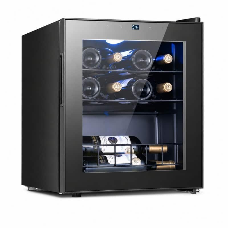 Yeego 16.96 inch 12 Bottle Countertop Compressor Wine Cooler, Single Zone Wine Refrigerator