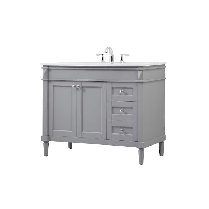 Clarity 32 - 42 Inch Single Bathroom Vanity - 42 Inches - Grey