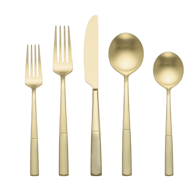 Lenox Modulus 20-Piece Flatware Set, Service for 4 - 20-Piece Flatware Set - Modulus Satin Champagne
