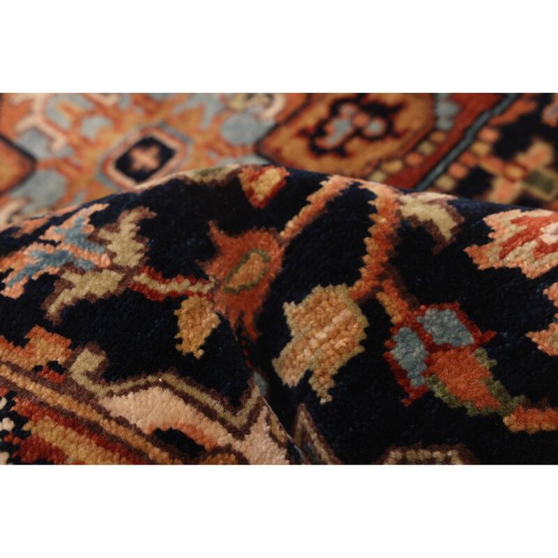 ECARPETGALLERY Hand-knotted Jules Sultane Dark Navy Wool Rug - 2'7 x 11'8