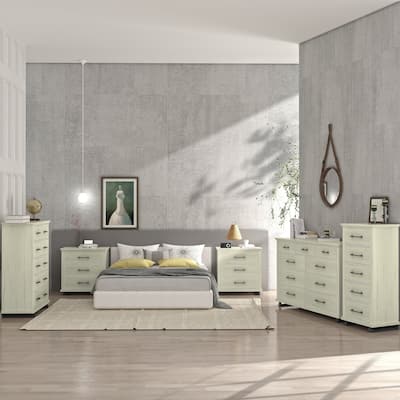 Farmhouse 5-Piece Bedroom Set - 2 Nightstands, 2 Chests, 1 Dresser