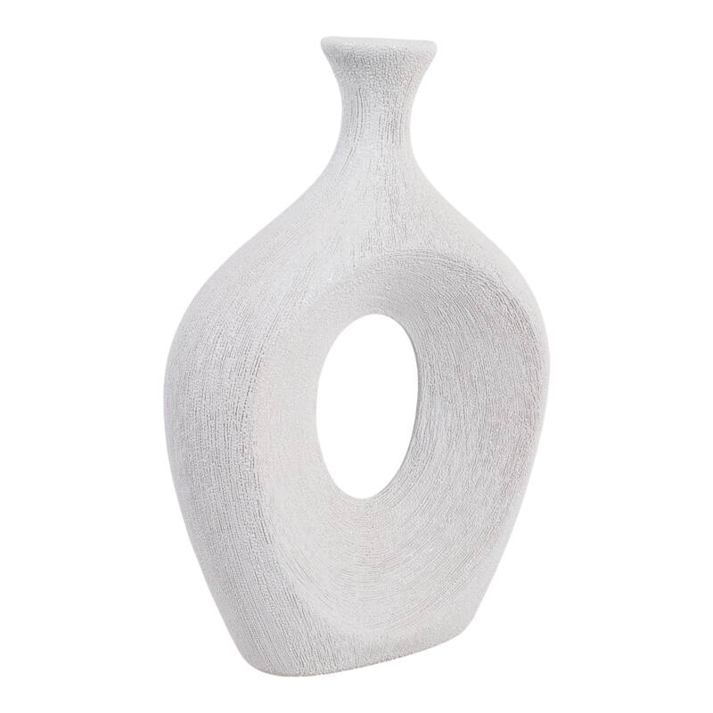 Modern Oval Ceramic Table Vase Cut-Out Design