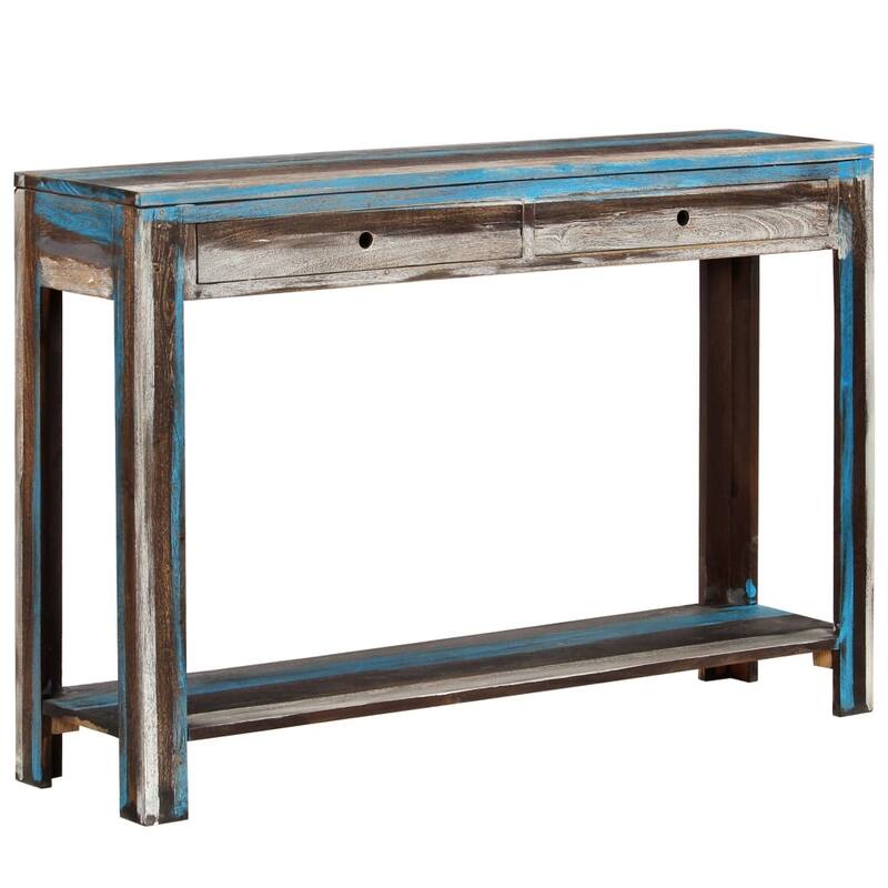 vidaXL Console Table Vintage Entryway Table with Storage Solid Wood Acacia - 46.5" x 11.8" x 31.5"