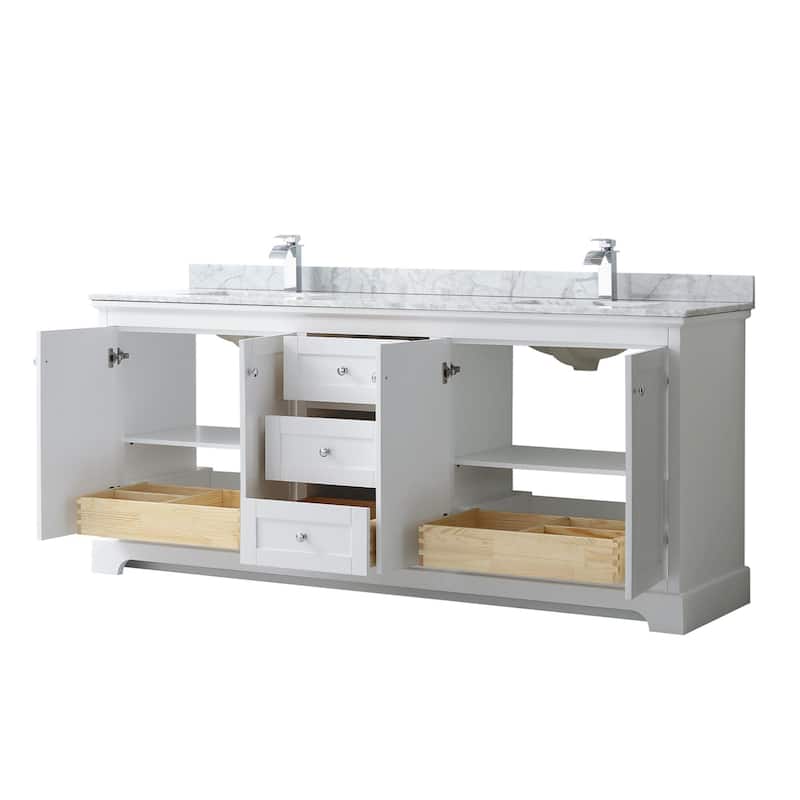 Wyndham Collection Avery 80" Free Standing Double Basin Vanity Set