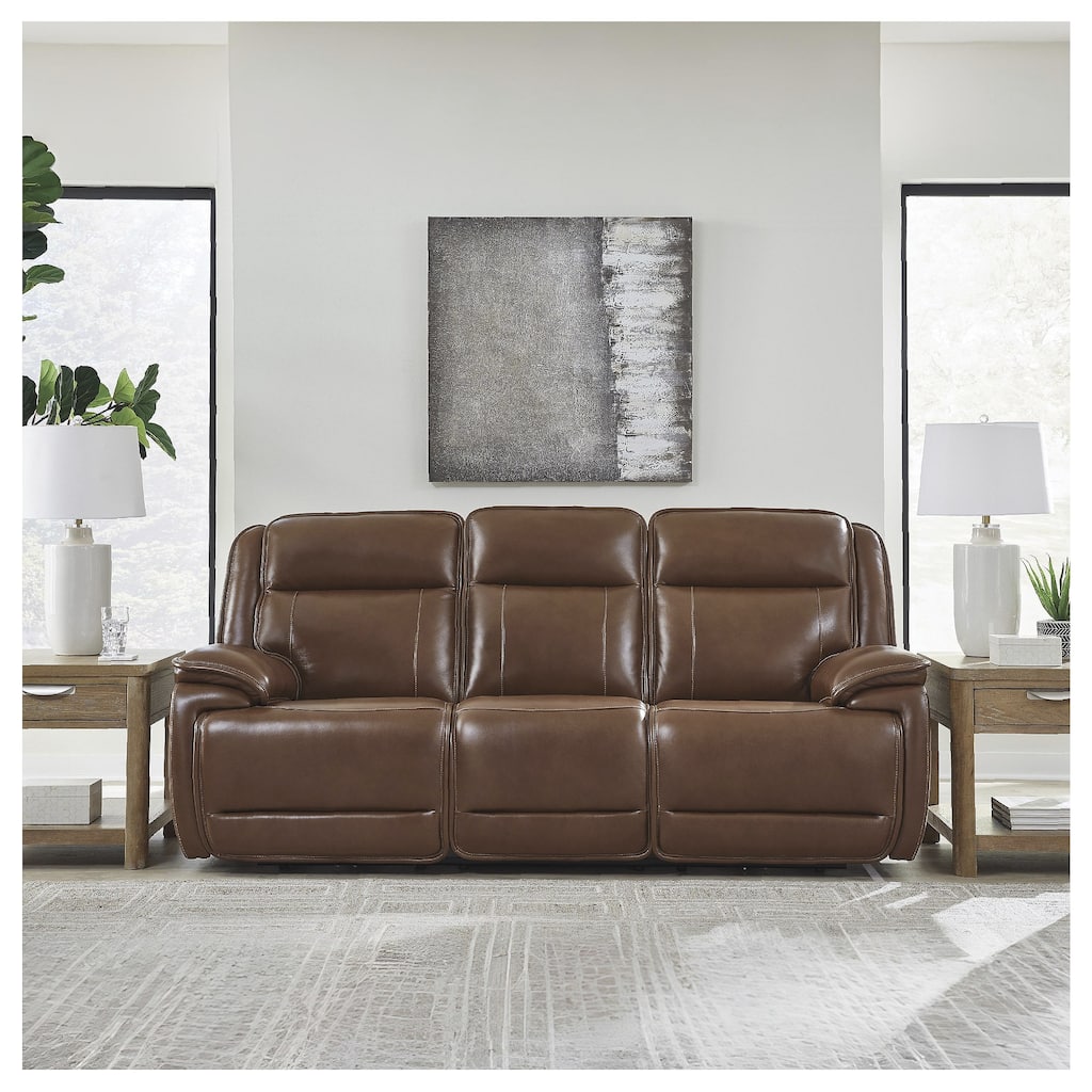 Signature Design by Ashley Healy Pier Brown Power Reclining Sofa - 89.25" W x 40" D x 42.25" H