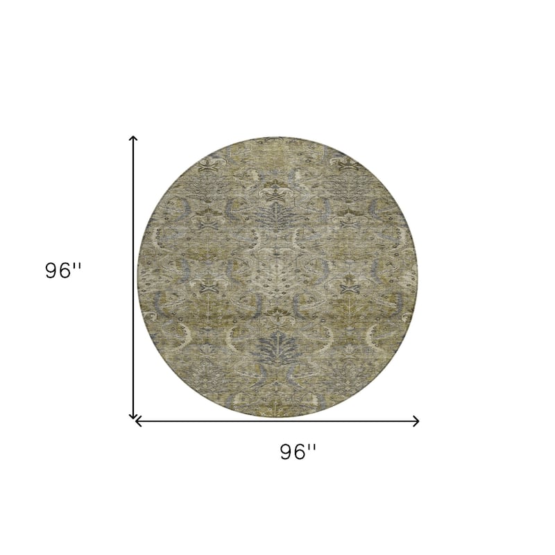 HomeRoots Damask Transitional Rectangle Outdoor Rug