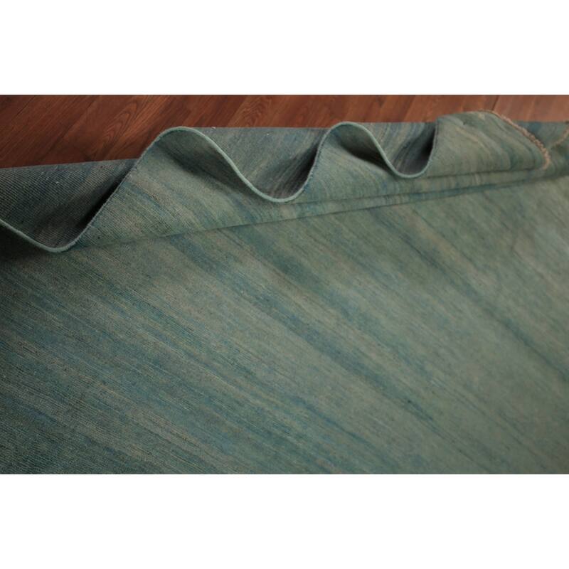 Oriental Green & Blue Modern Gabbeh Area Rug Handmade Wool Carpet - 6'6" x 9'9"