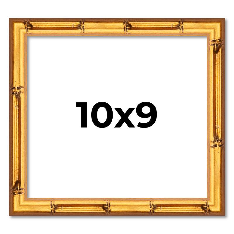 10x9 Frame Gold Bamboo Picture Frame Modern Photo Frame Includes UV Acrylic Shatter Guard Front Acid Free Foam Backing Board