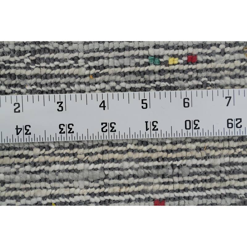 Hand Knotted Oriental Viscose Silk Carpet Tribal Animal Pictorial Greys & Charcoal Gabbeh Area Rug - 11' 10'' X 10' 2''