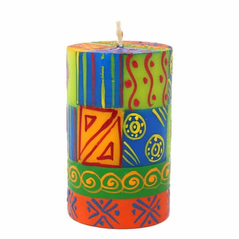 Handmade Pillar Candle with Shahida Design (South Africa)