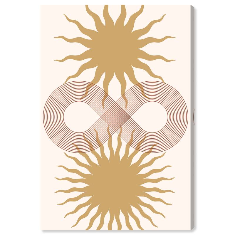 Wynwood Studio Canvas Symbols and Objects Sun Infinite Stories Yellow and Sand Mid-Century Modern Wall Art Canvas Print - 36 x 24
