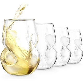 Final Touch Conundrum Stemless White Wine Glasses Set of 4 - 9 oz