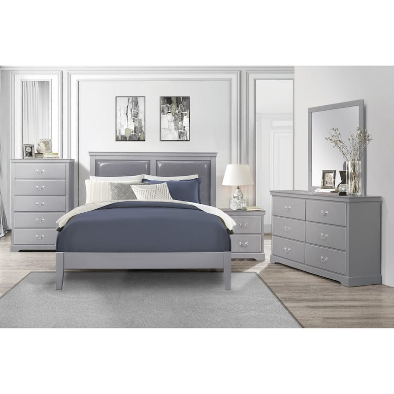 1pc Classic Traditional 2 Drawers Nightstand