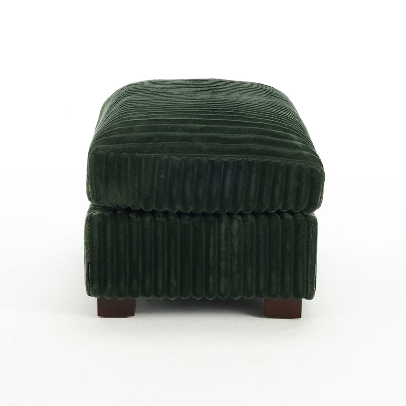 40" W Oversized Rectangle Plush Corduroy Ottoman