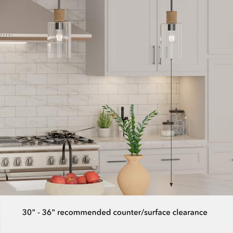 Hunter Vanning 1-Light Pendant w/ Natural Sisal Rope, Clear Glass - Kitchen, Dining Room, Foyer - Casual, Modern - Designer!