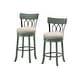 preview thumbnail 6 of 33, Wynn Contemporary Wood and Fabric Swivel Bar Height Chairs (Set of 2) by Furniture of America