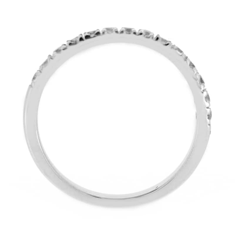 925 Sterling Silver White Natural Zircon Half Eternity Ring