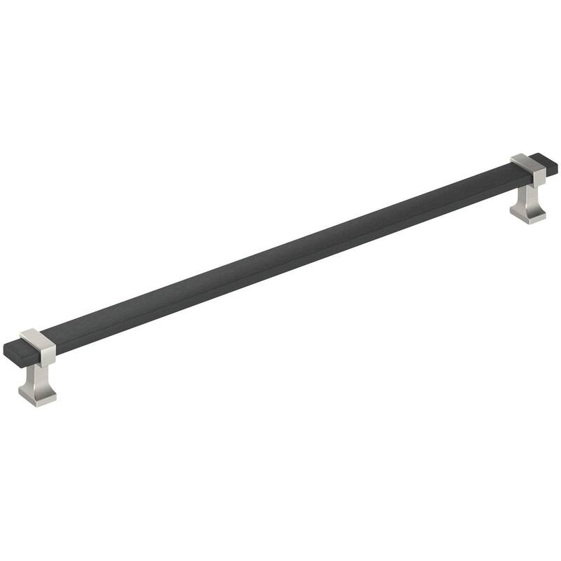 Amerock BP37083 Overton 12-5/8" Center to Center Bar Cabinet Pull - Brushed Matte Black / Satin Nickel