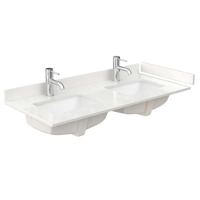 Avery 48-inch Double Vanity, Quartz Top, 46-inch Mirror
