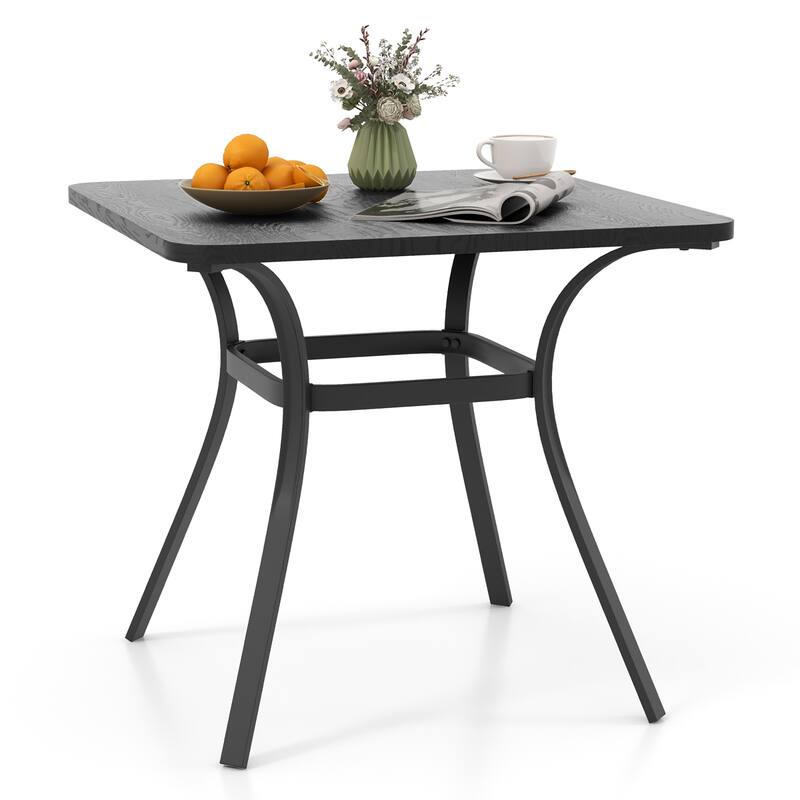 Gymax 32'' Patio Dining Table w/ 4 Curved Legs Heavy-Duty Outdoor - Grey - Metal