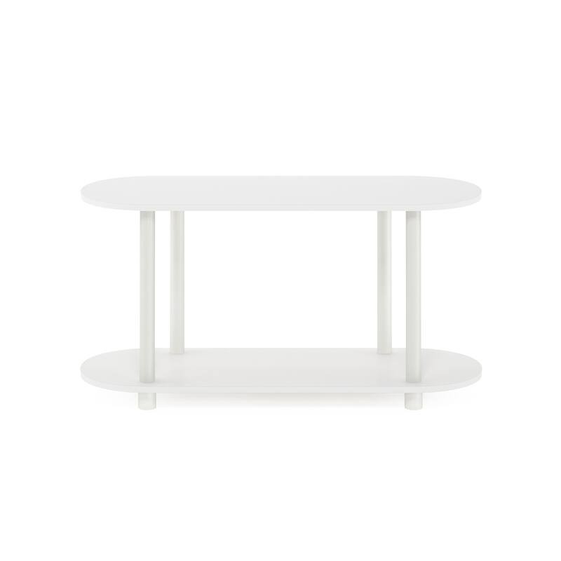 Furinno Turn-N-Tube No Tools Modern Oval Side Table - White/Virgin White