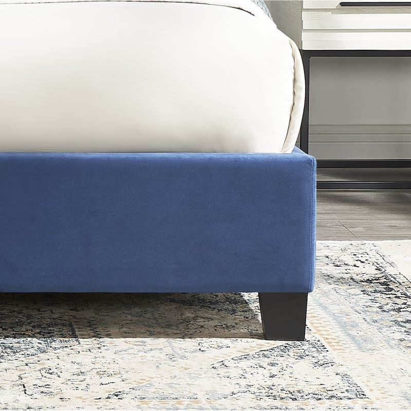 Roundhill Furniture Summit Wingback Tufted Upholstered Bed with Nailhead