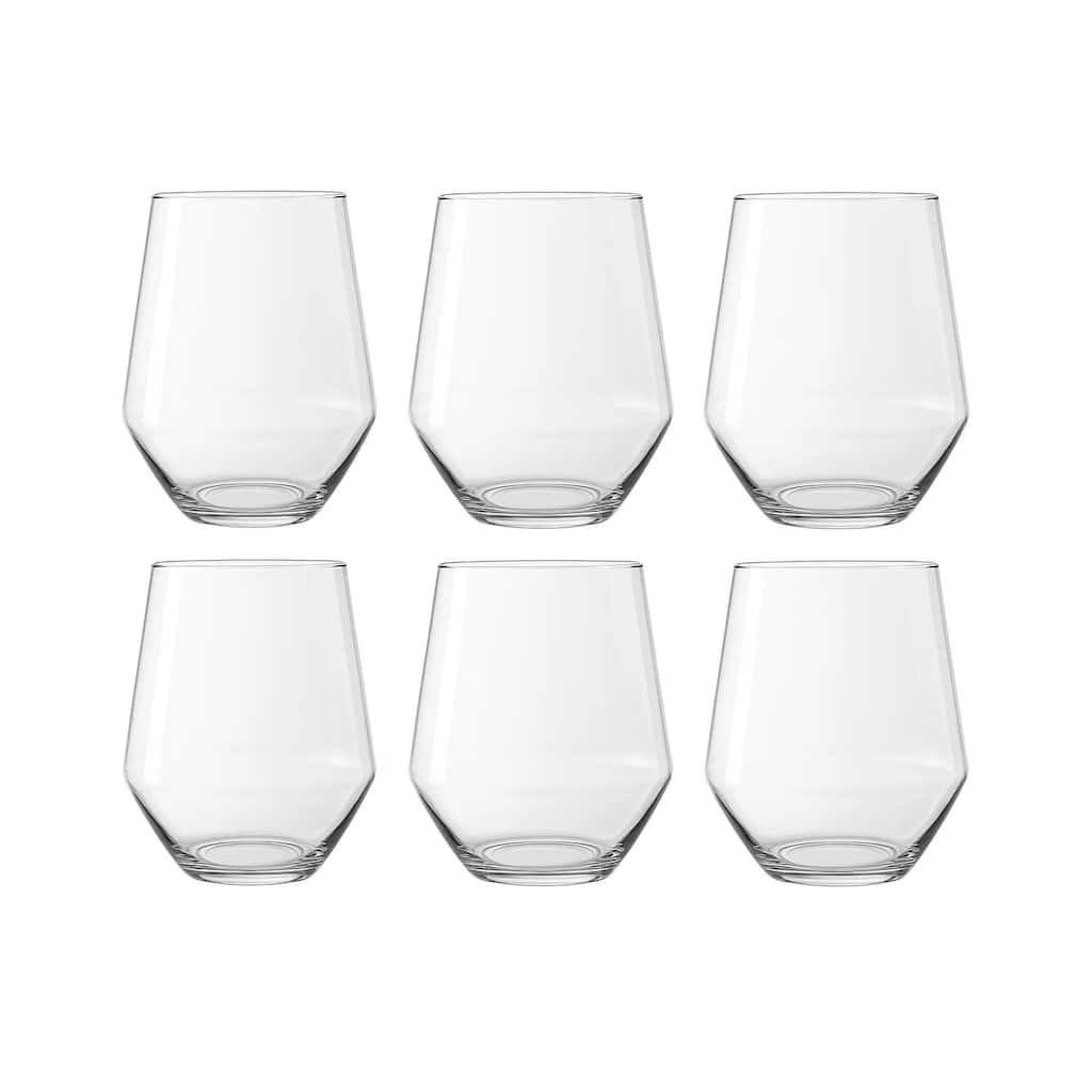Angle Stemless Tritan ReNew, Clear, Set of 6 Drinkware