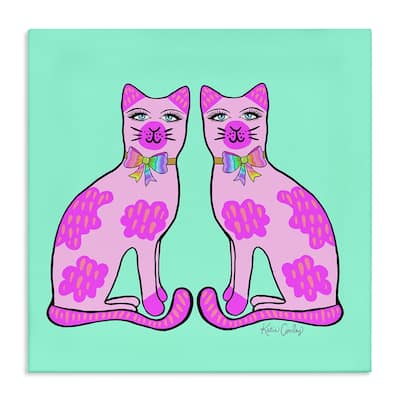 Stupell Mirrored Purple Cats Canvas Wall Art Design By Katie Conley