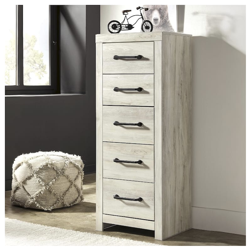 Drystan Narrow Chest - Casual Style - Multi - Whitewash - 5-drawer