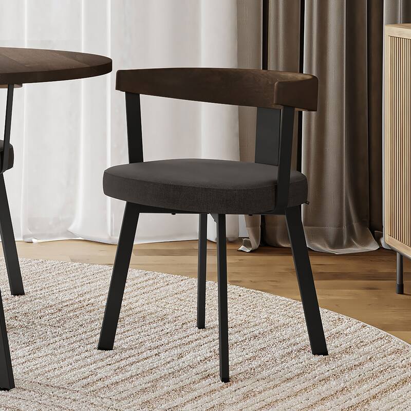 Amisco Lars Dining Chair with Wooden Backrest and Armrests