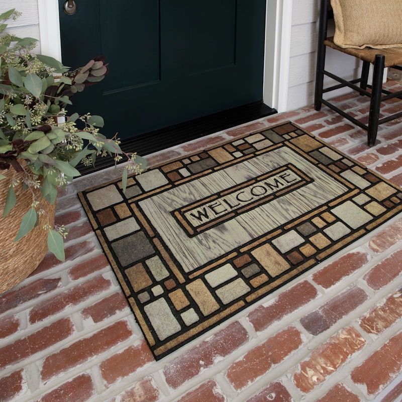 Mohawk Home Welcome Drifted Nature All Weather Recycled Rubber Door Mat