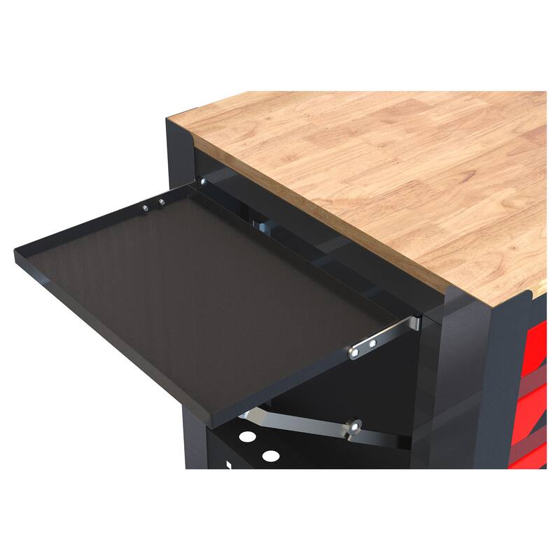 4 Drawers Multifunctional Tool Cart with Wheels and Wooden Top Multiple Uses - Home office or garage