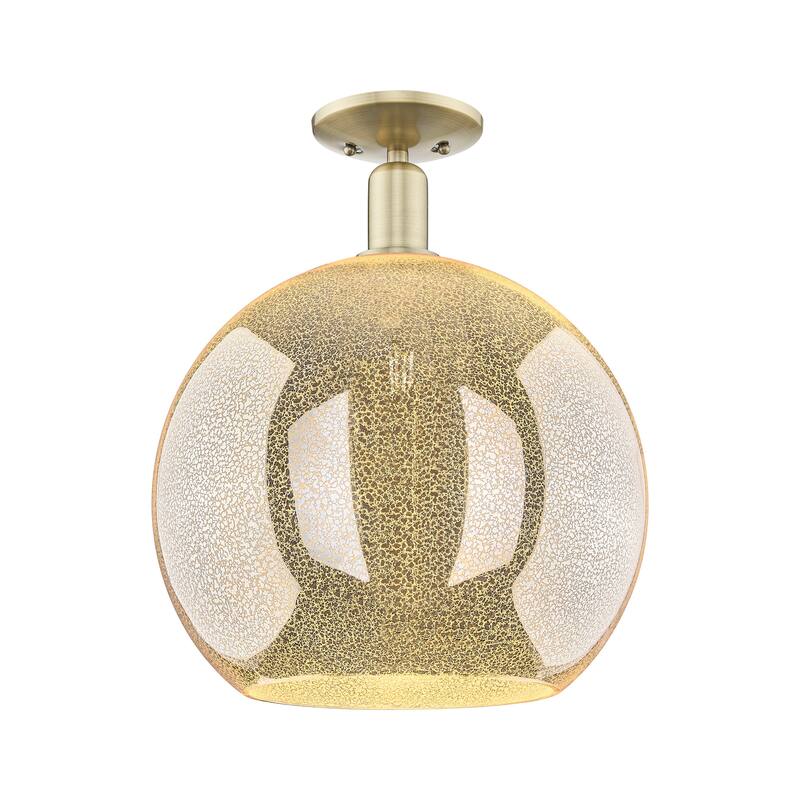 Innovations Lighting 716-1C-19-14 Athens Semi-Flush Athens 14" Wide - Antique Brass / Mercury