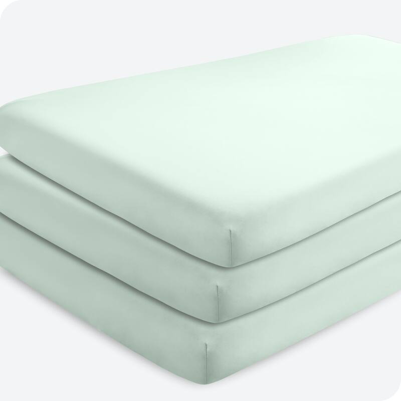 Bare Home Solid Ultra-Soft Crib Fitted Sheet - Crib - 3 Pack - Spring Mint