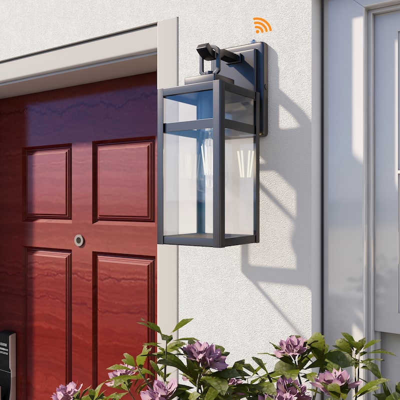 1-Light Outdoor Wall Light With Sensor Fixtures - 5"x6.57"x14.06"