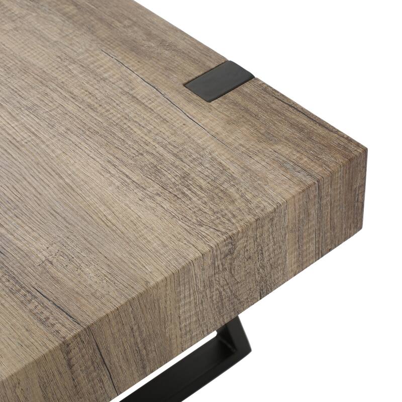 Grey Coffee Table with Black Legs,MDF Construction