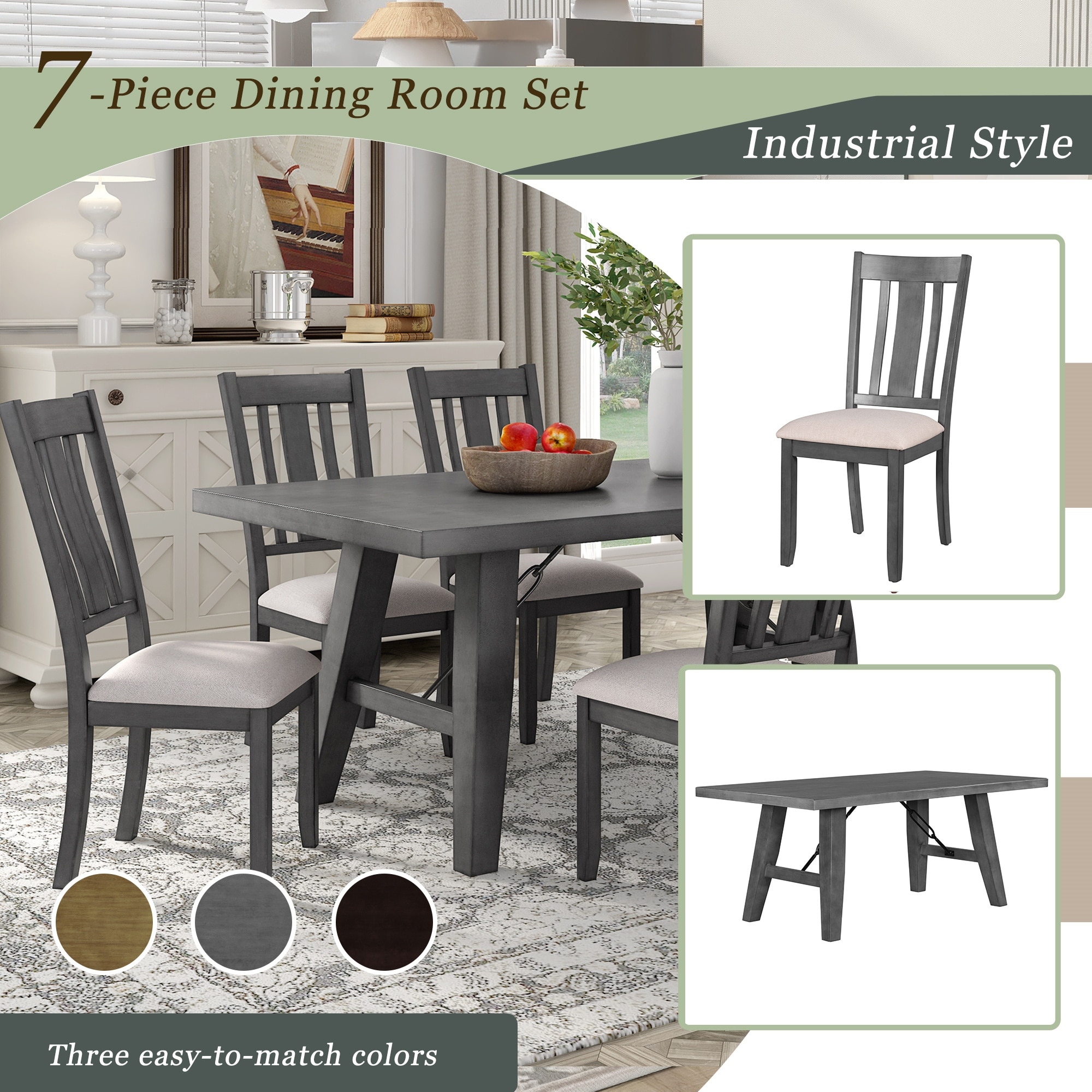 deylin dining table and 6 chairs