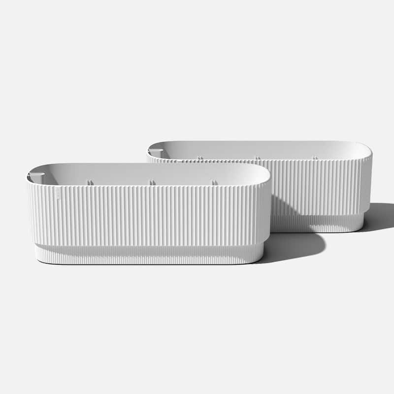Veradek Demi Series 42'' Self-Watering Plastic Garden Bed - 42 inch - 2 Pack - White