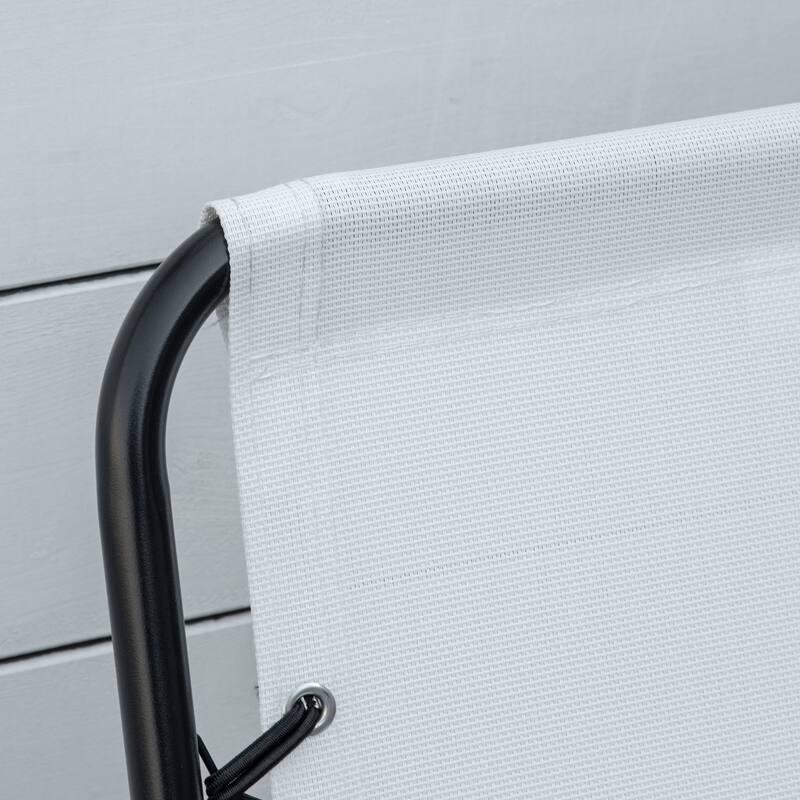 Outsunny Set of 2 Patio Folding Chairs, Outdoor Bungee Sling Chairs w/ Armrests, Portable Lawn Chairs for Camping