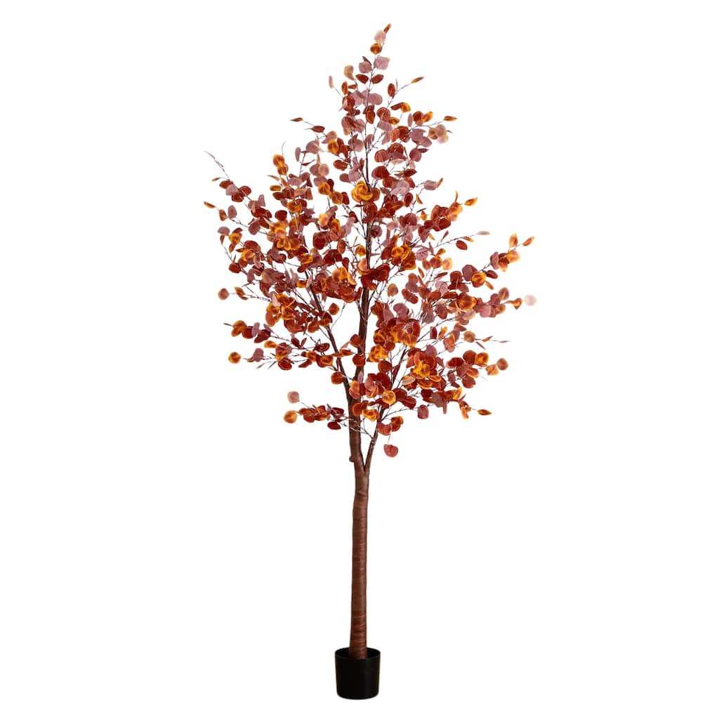 Pre-lit Grand Eucalyptus Fall Harvest Artificial Tree - 9' - Warm White LED Lights
