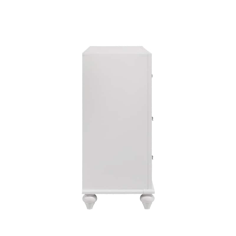 Dresser with 7 Drawers and Glitter Acrylic Front, White