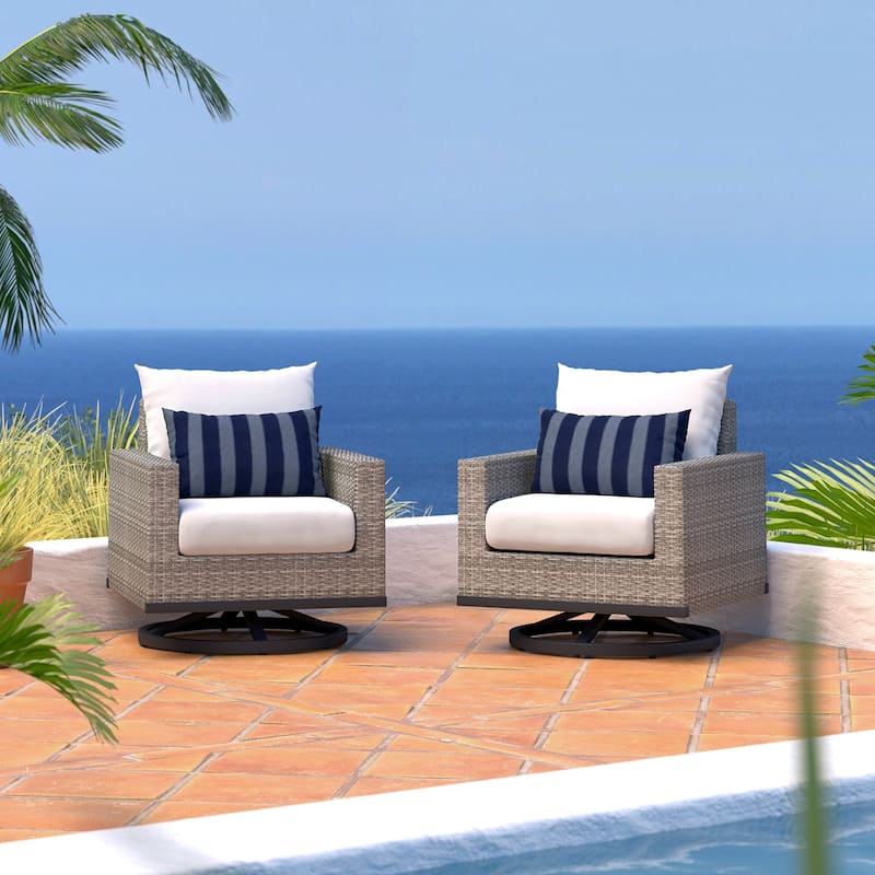 Milo Grey 2 Piece Sunbrella Outdoor Patio Club Chairs