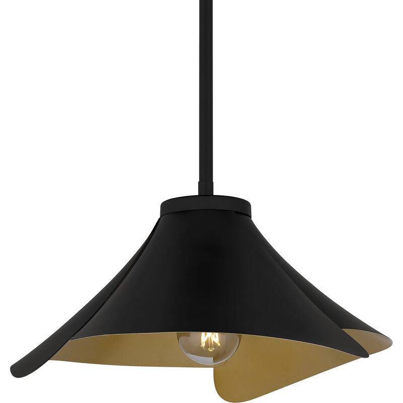 Matte Black One Light Pendant from the Quoizel Pendant Collection