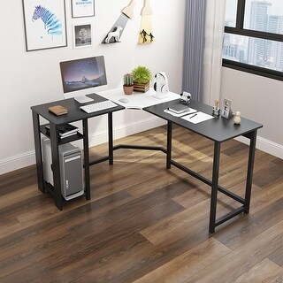 Home Office L-shaped Desk With Storage Shelves - Bed Bath & Beyond ...