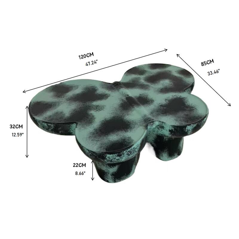 Butterfly-Inspired Coffee Table Low Height Profile End Table