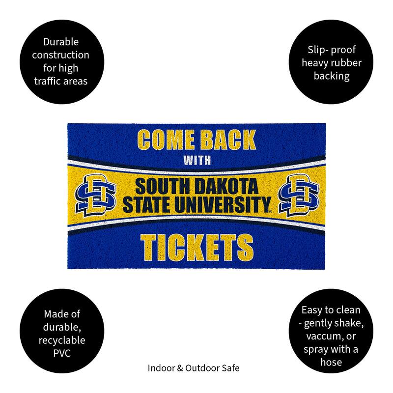 North Dakota State University 28 in. x 16 in. PVC "Come Back With Tickets" Trapper Door Mat