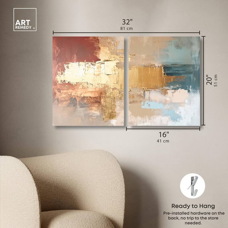 Earthy Glow V Canvas Set of 2 by Art Remedy, Gallery Wrapped